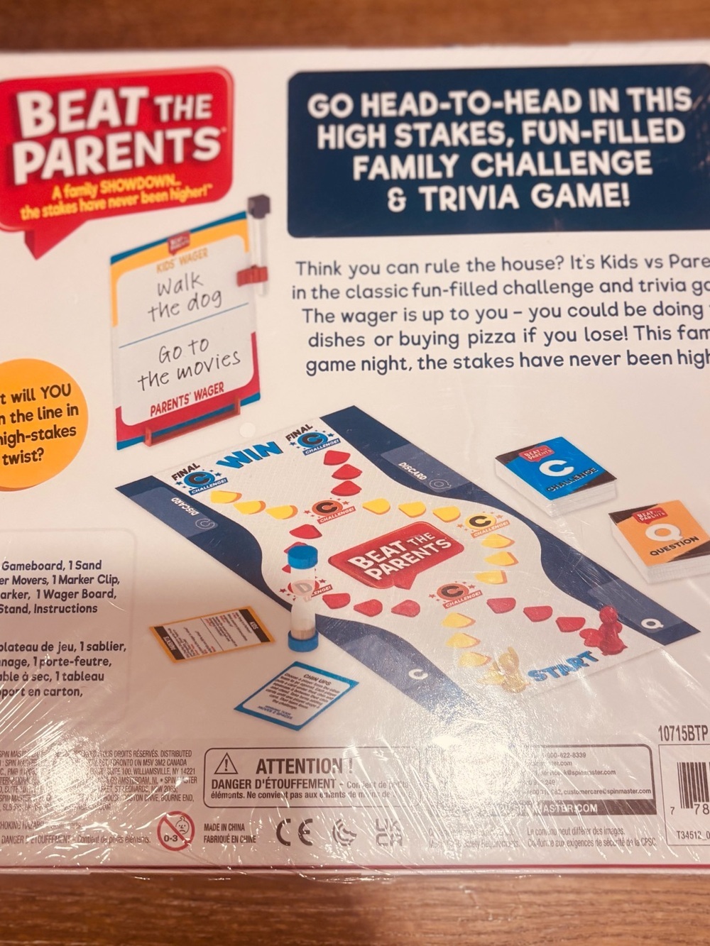 Hasbro Beat the Parents Board Game - Red, Yellow, Blue, Purple - Picture 2 of 2